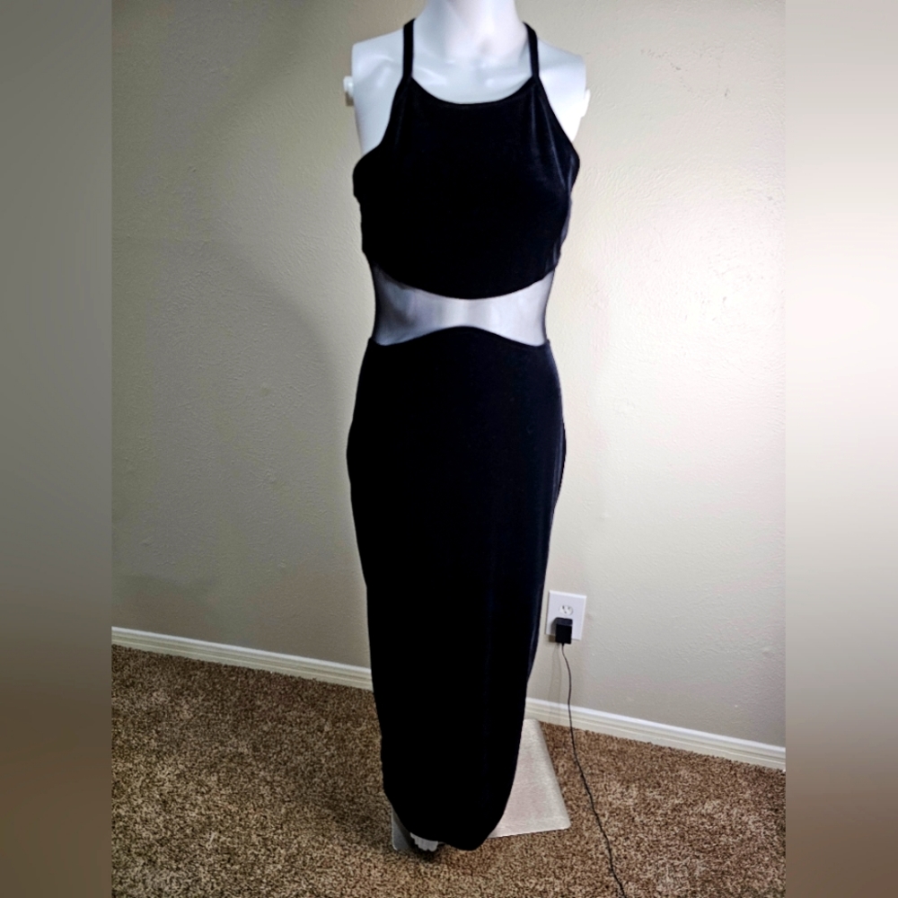 JOULE  black velvet and sheer formal. Size medium. Only worn once